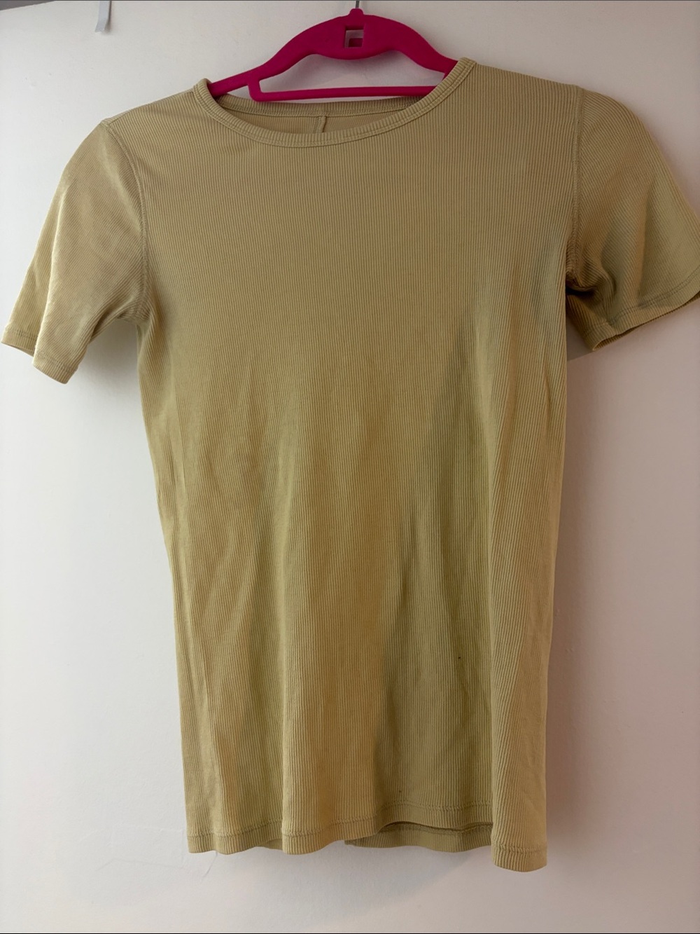 Everlane Short Sleeve Ribbed Tee in Olive